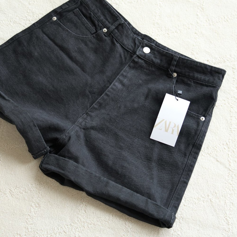 Zara Black Denim Shorts